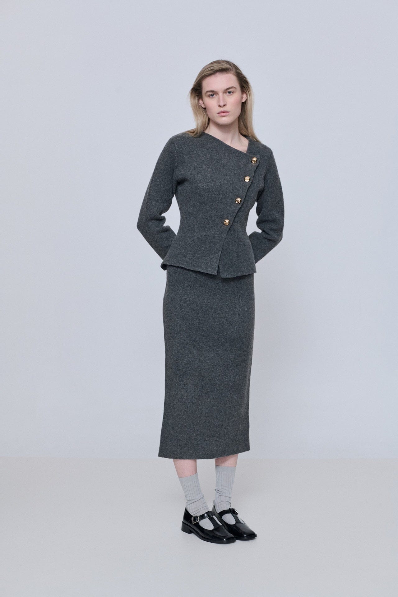 Lucy T-Bar in Black Leather Lucy AUGUSTA