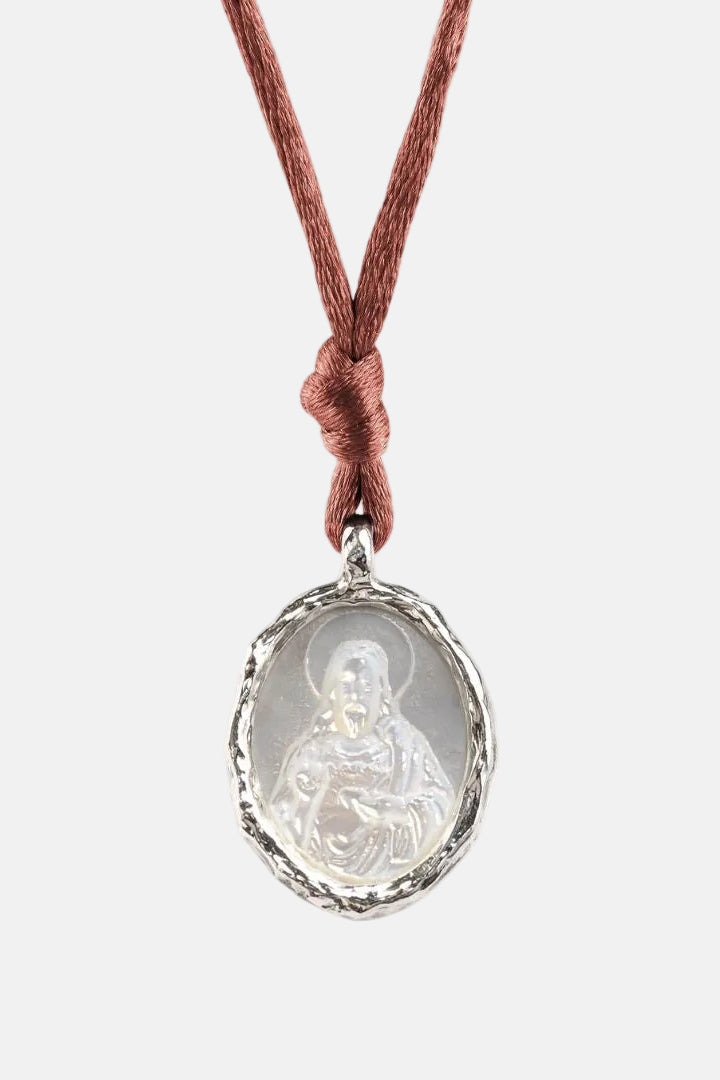 Medalla Fe Madreperla Sagrado Corazón Necklaces Elena Carrera