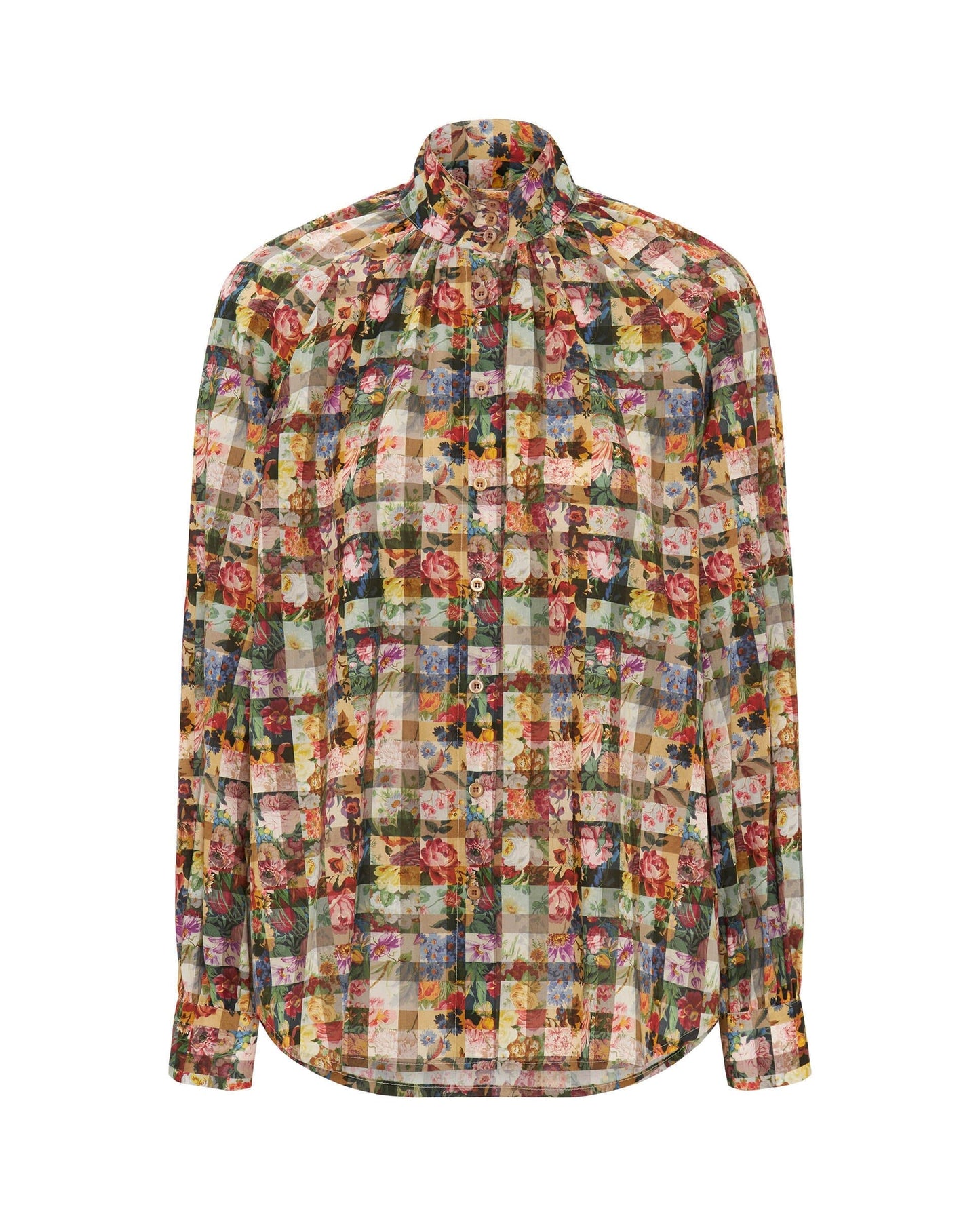 Multicolor floral cotton shirt Shirts & blouses Mirto