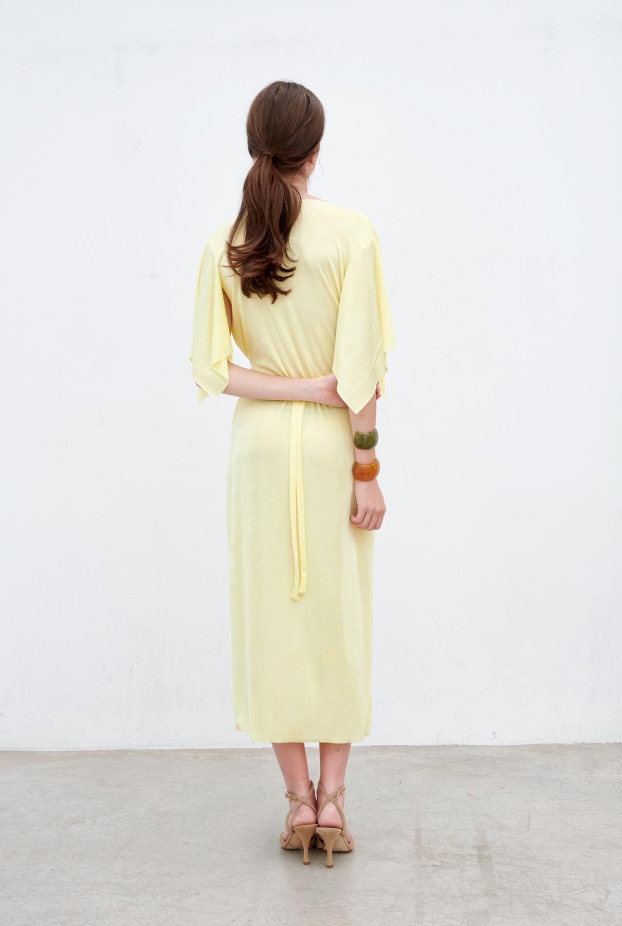 Nicole túnica escote drapeado - vainilla Dresses Duyos