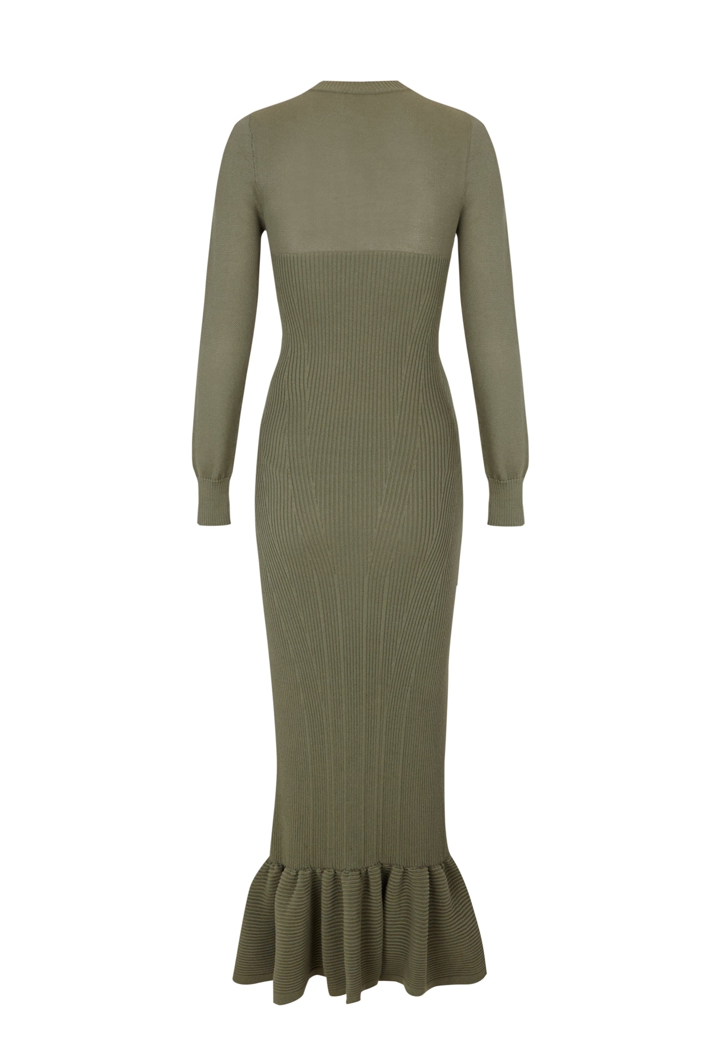 Olive Knit Longsleeve Dress Dresses PALOMO SPAIN