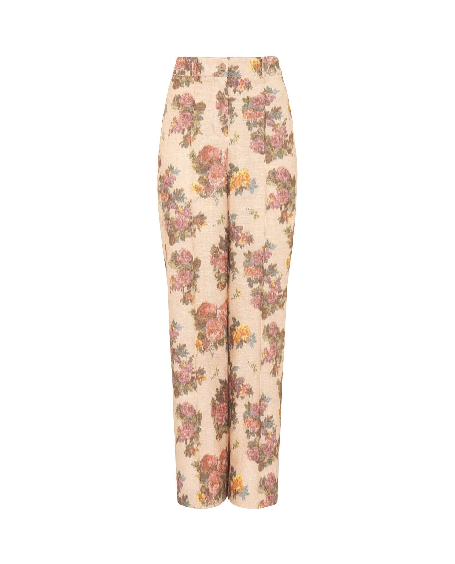 Pantalón de algodón estampado floral naranja MUJER / PANTALONES / PANTALONES LARGOS Mirto