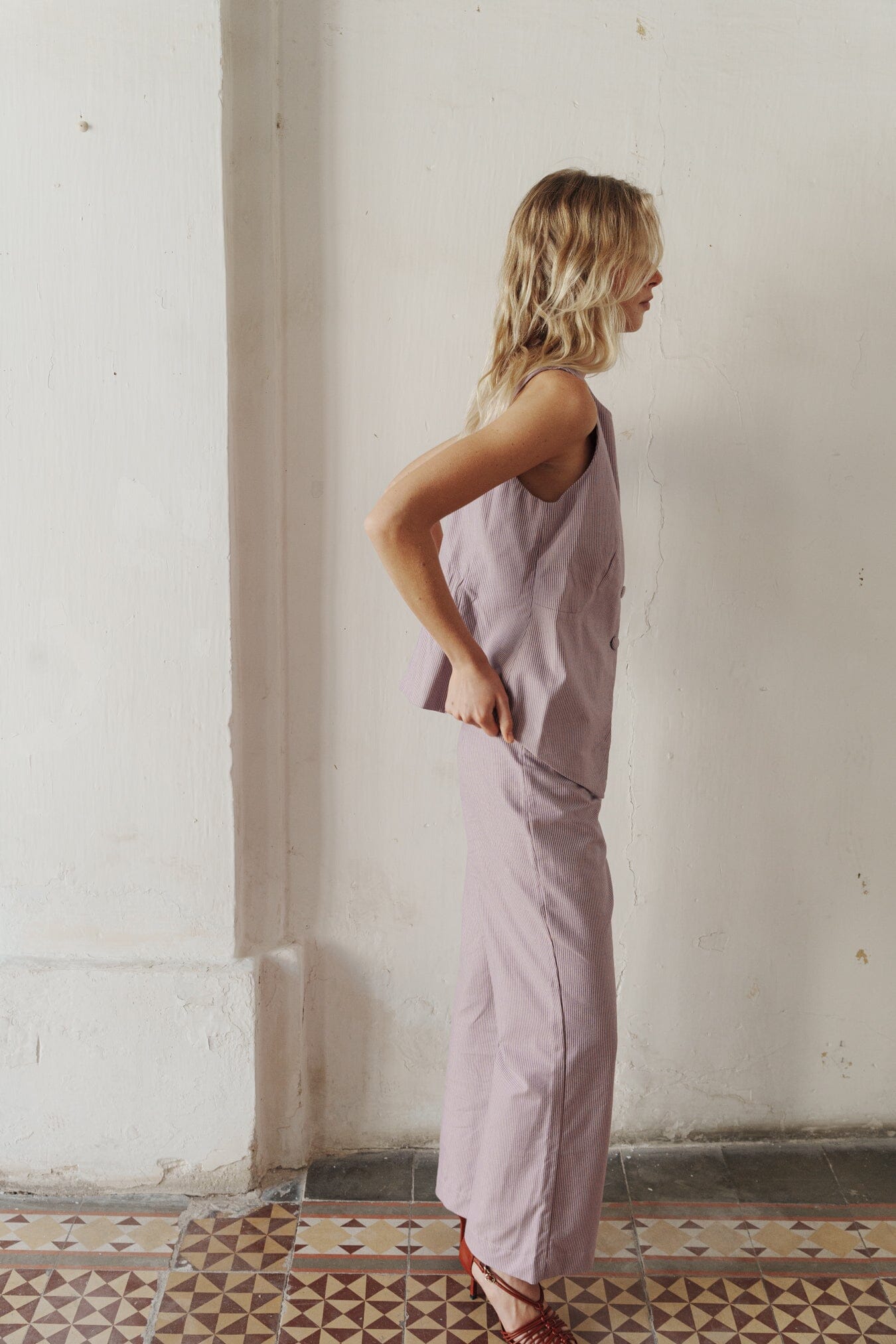 PANTALÓN MUNG RAYAS ROSAS Pantalones Himba Collection