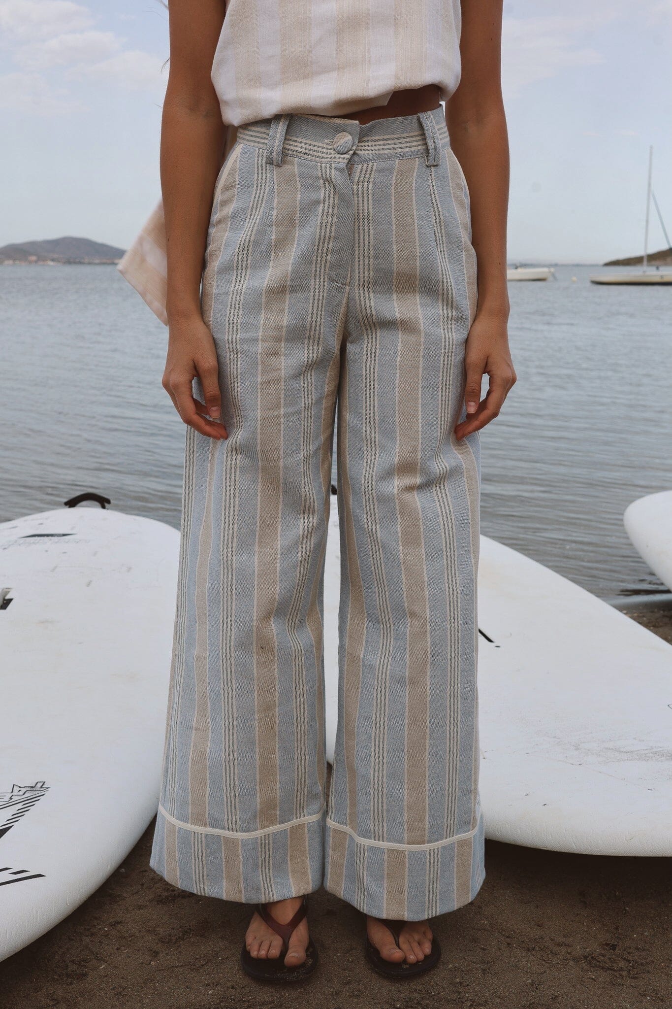 Pantalón Sueño Rayas Azul y Beige IPA BRAND