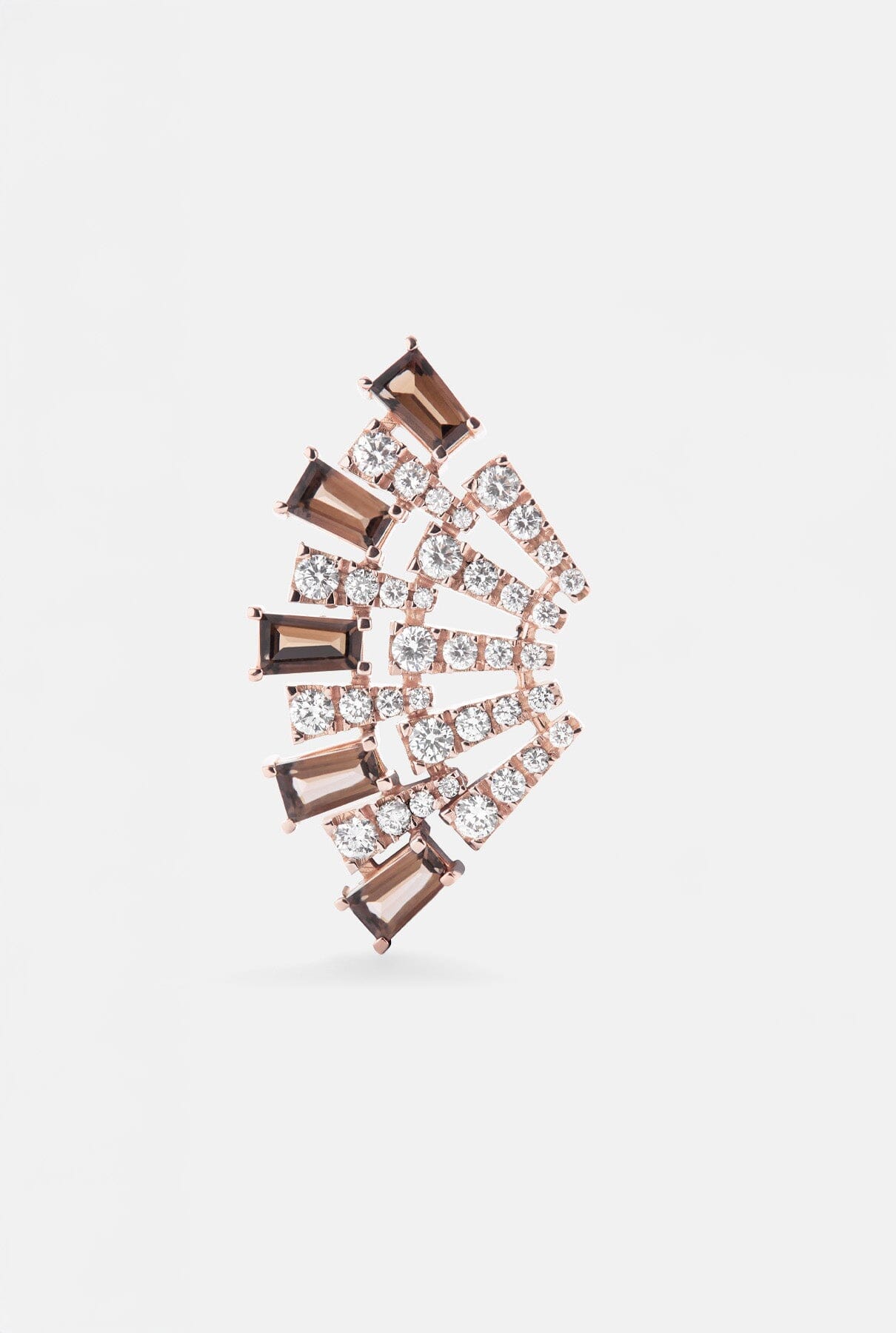 Pendiente Smoky Club L Cuarzo Earrings Gold & Roses