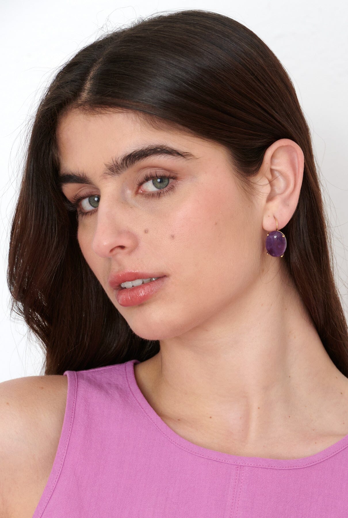 Pendientes cabouchon amatista Earrings SOY FASCINANTE