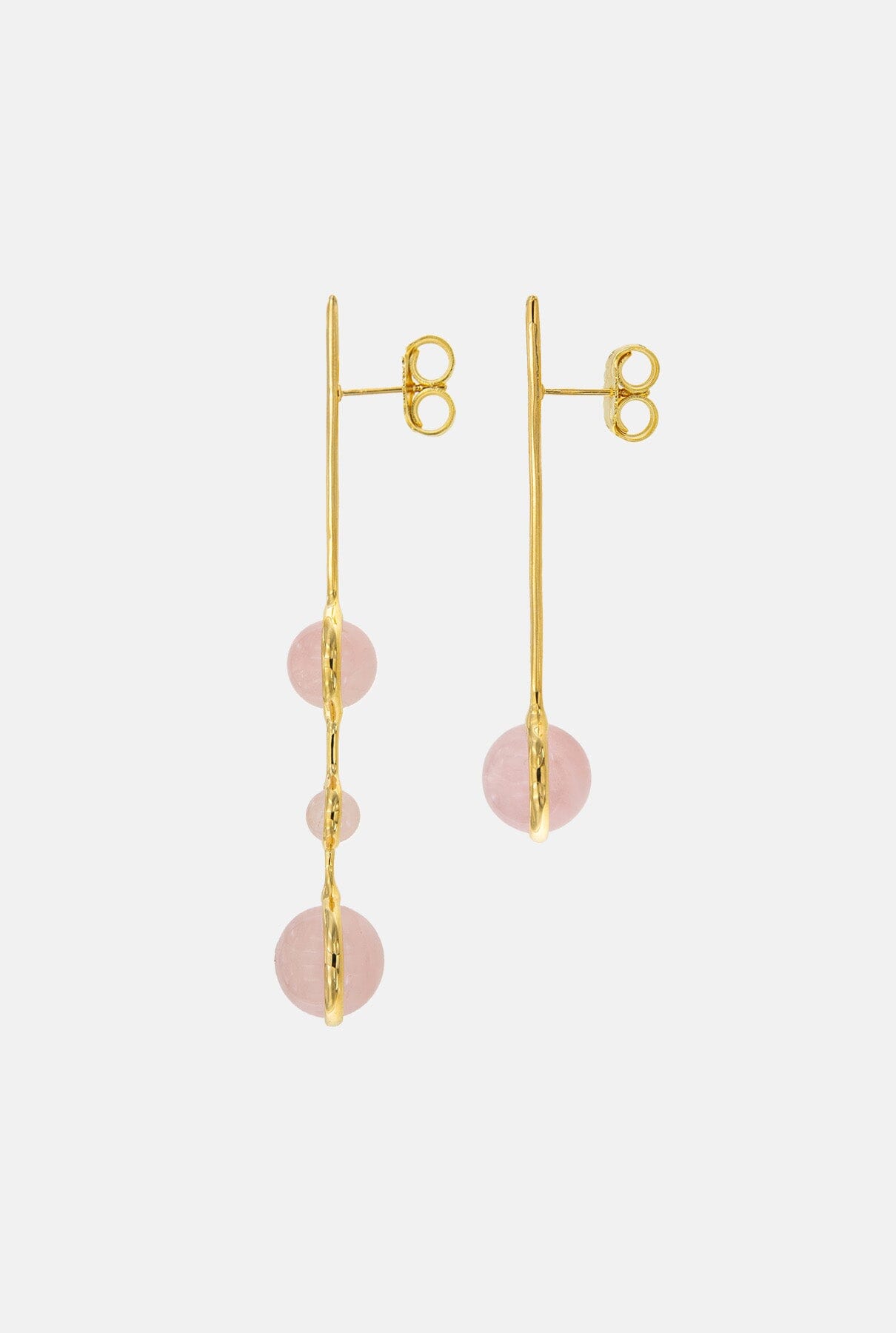 Pendientes Crisálida cuarzo Rosa Pendientes Coolook