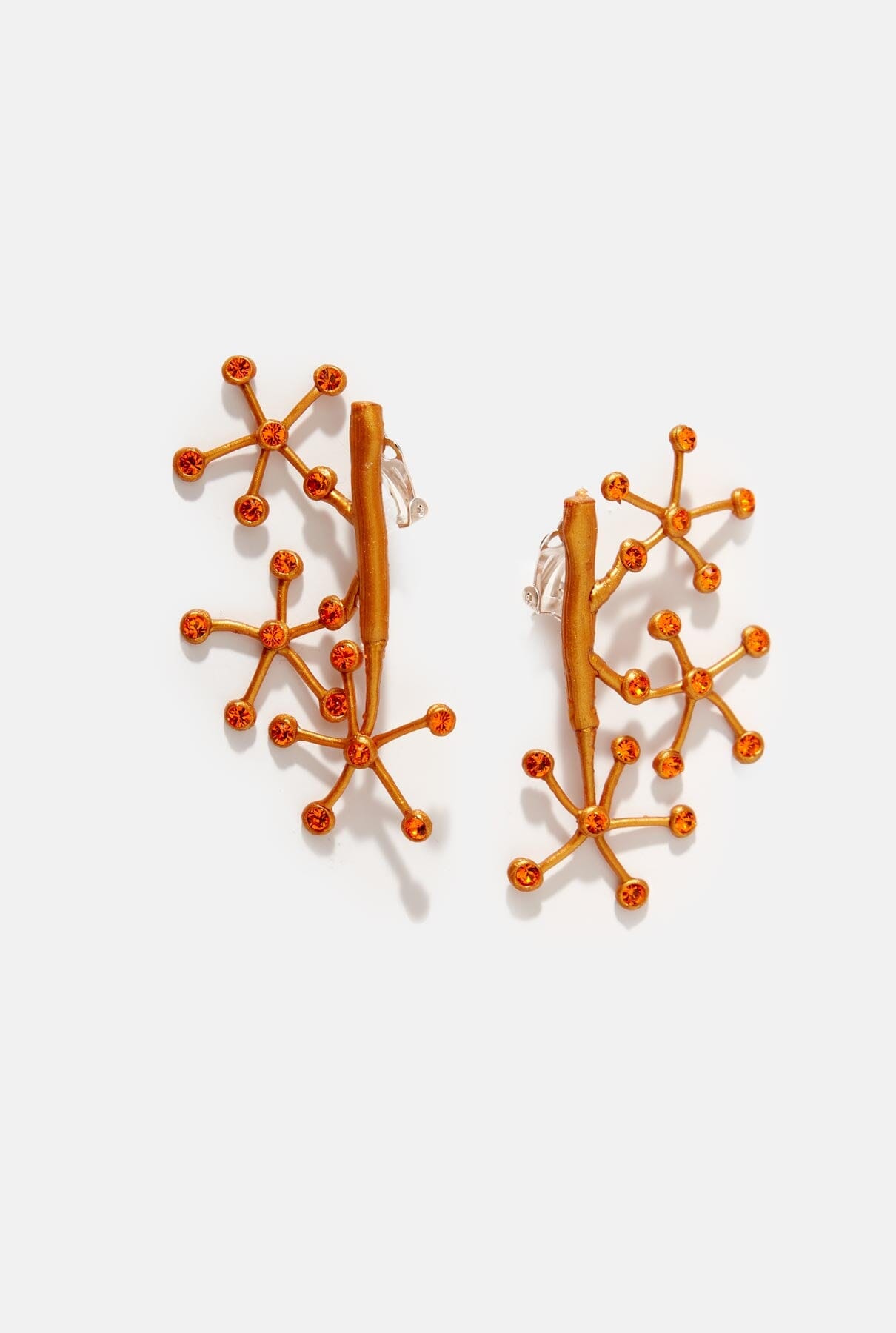 Pendientes Fernandina Oro Piedra Naranja Earrings Joaquin Blanco