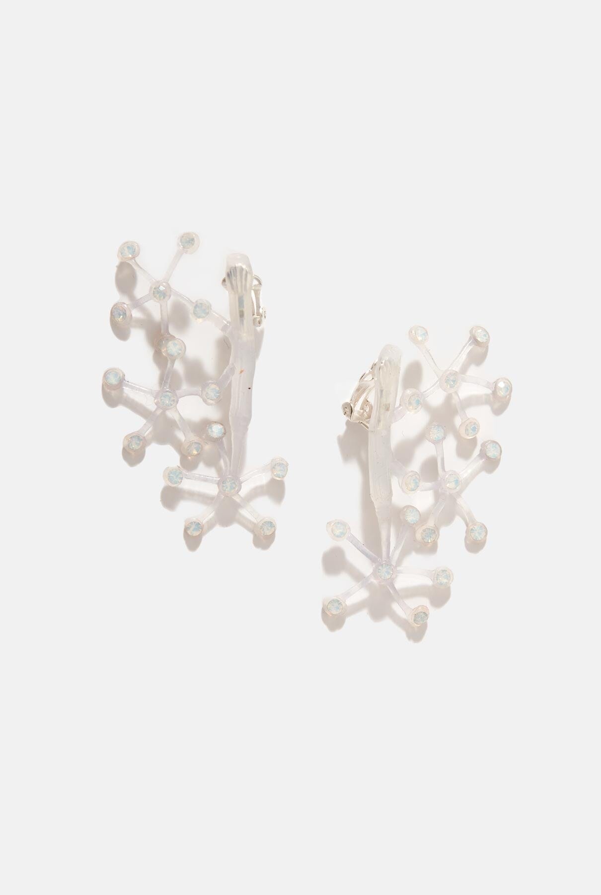 Pendientes Fernandina Transparente Piedra Azul Claro Earrings Joaquin Blanco