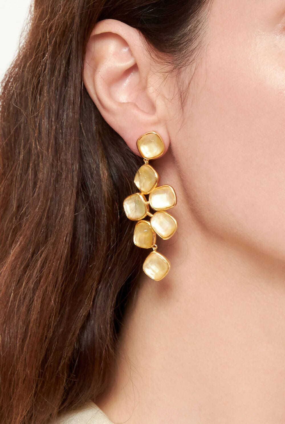 Pendientes Hydra Madreperla Dorada Earrings Coolook