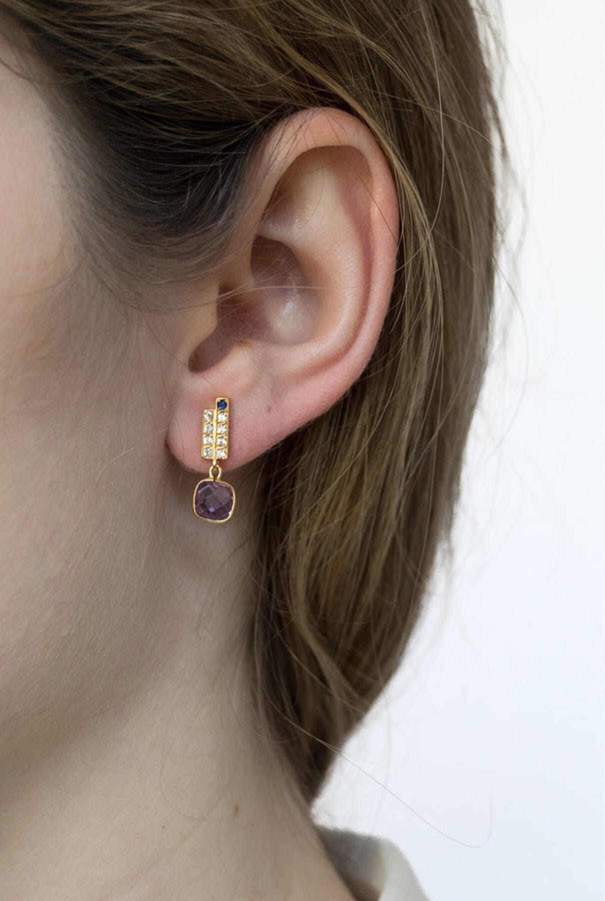 Pendientes Perpetua con amatista Earrings Clara & Beth