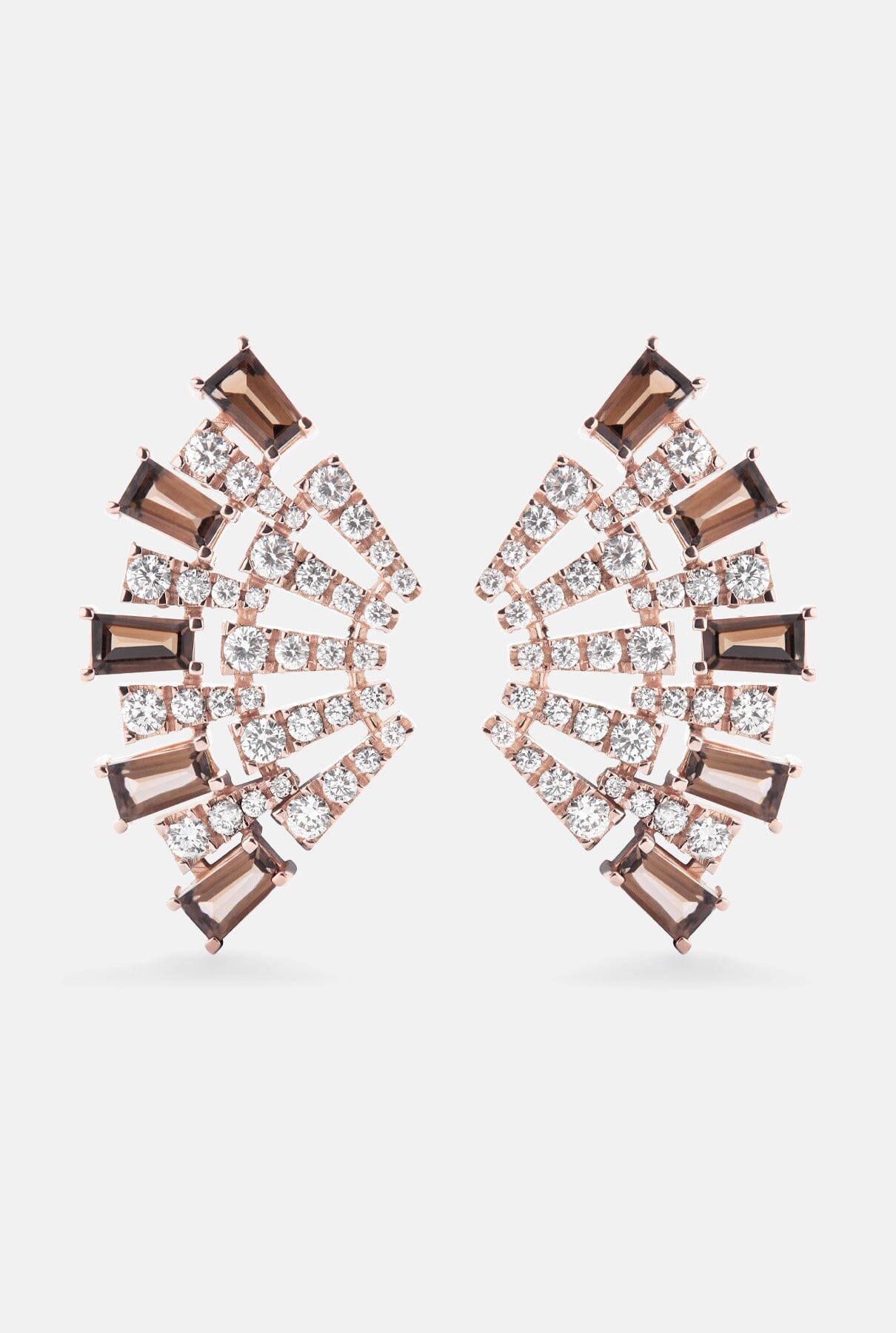 Pendientes Smoky Club L Cuarzo Smoky Club L Quartz earrings Earrings Gold & Roses