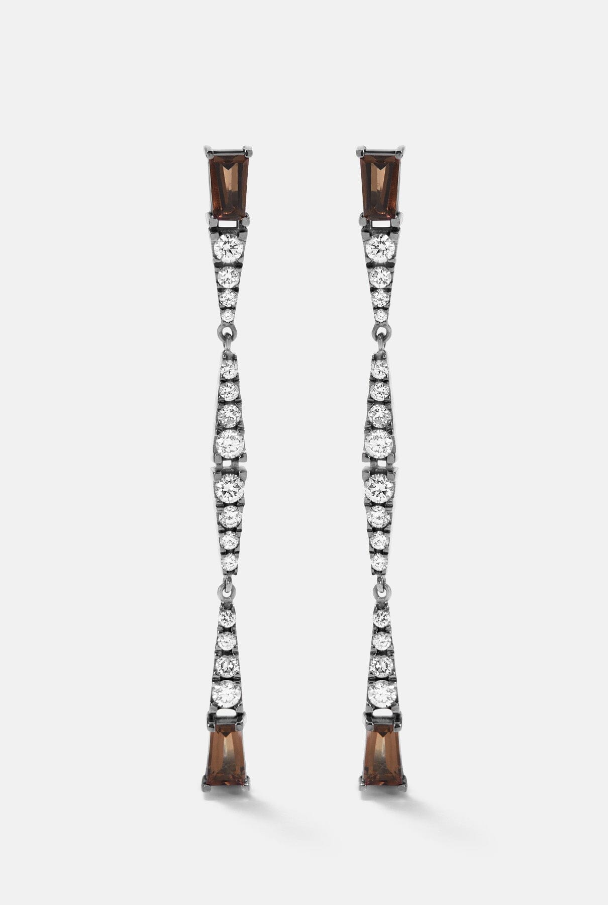 Pendientes Smoky Club Largos Earrings Gold & Roses