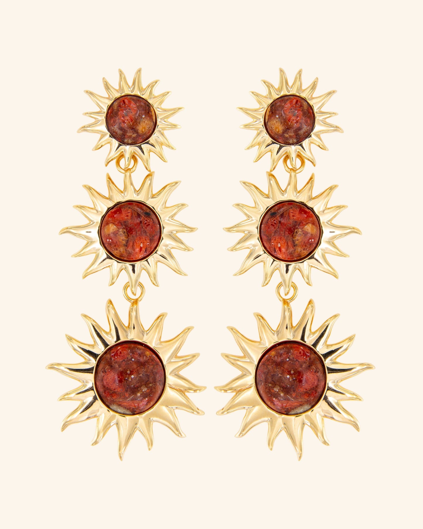 Pendientes Sol Fascinante Coral Earrings Coolook