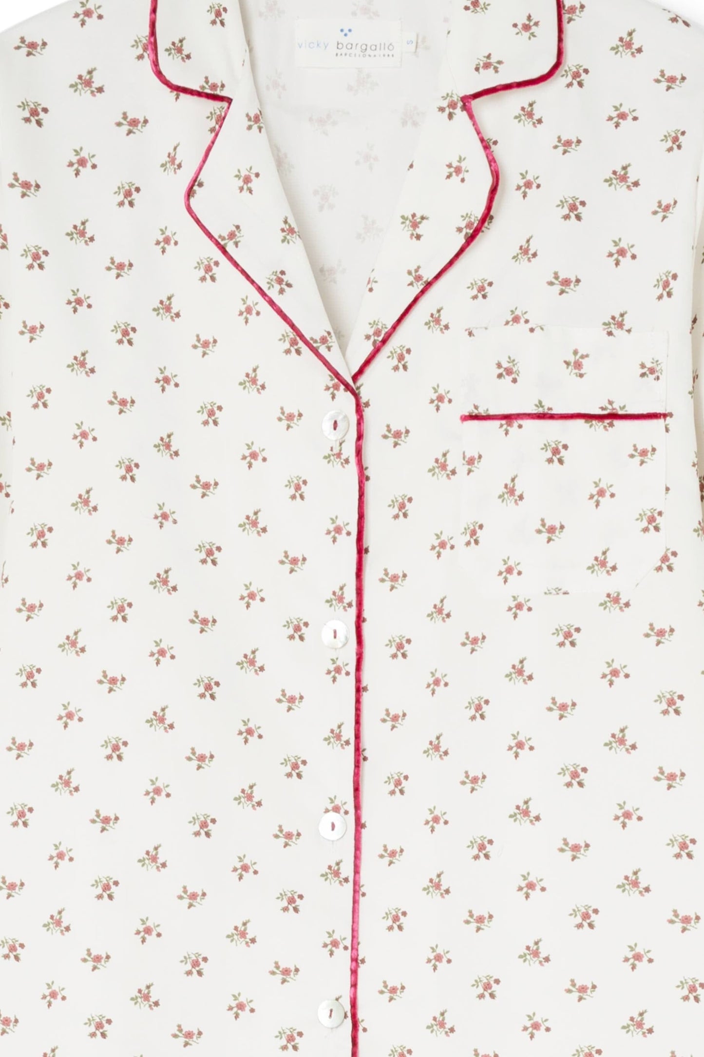 Pijama Mujer Burgundy Flowers Pijama de mujer Vicky Bargalló