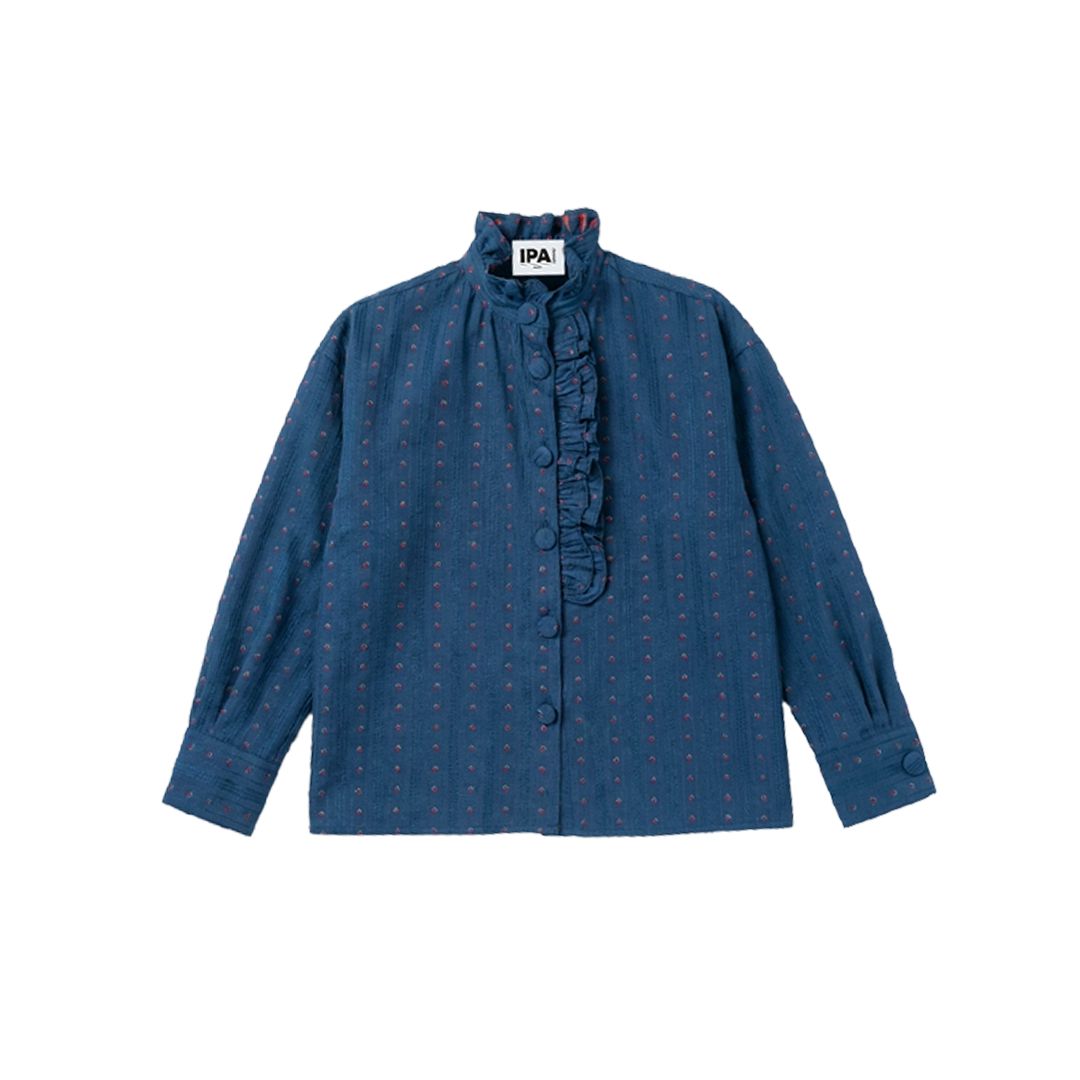 Sobrecamisa Sagitario Azul Detalle Flores Shirts & Blouses IPA BRAND