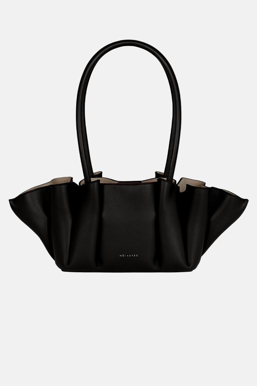 TULIP BAG | BLACK LEATHER BAG Moi & Sass