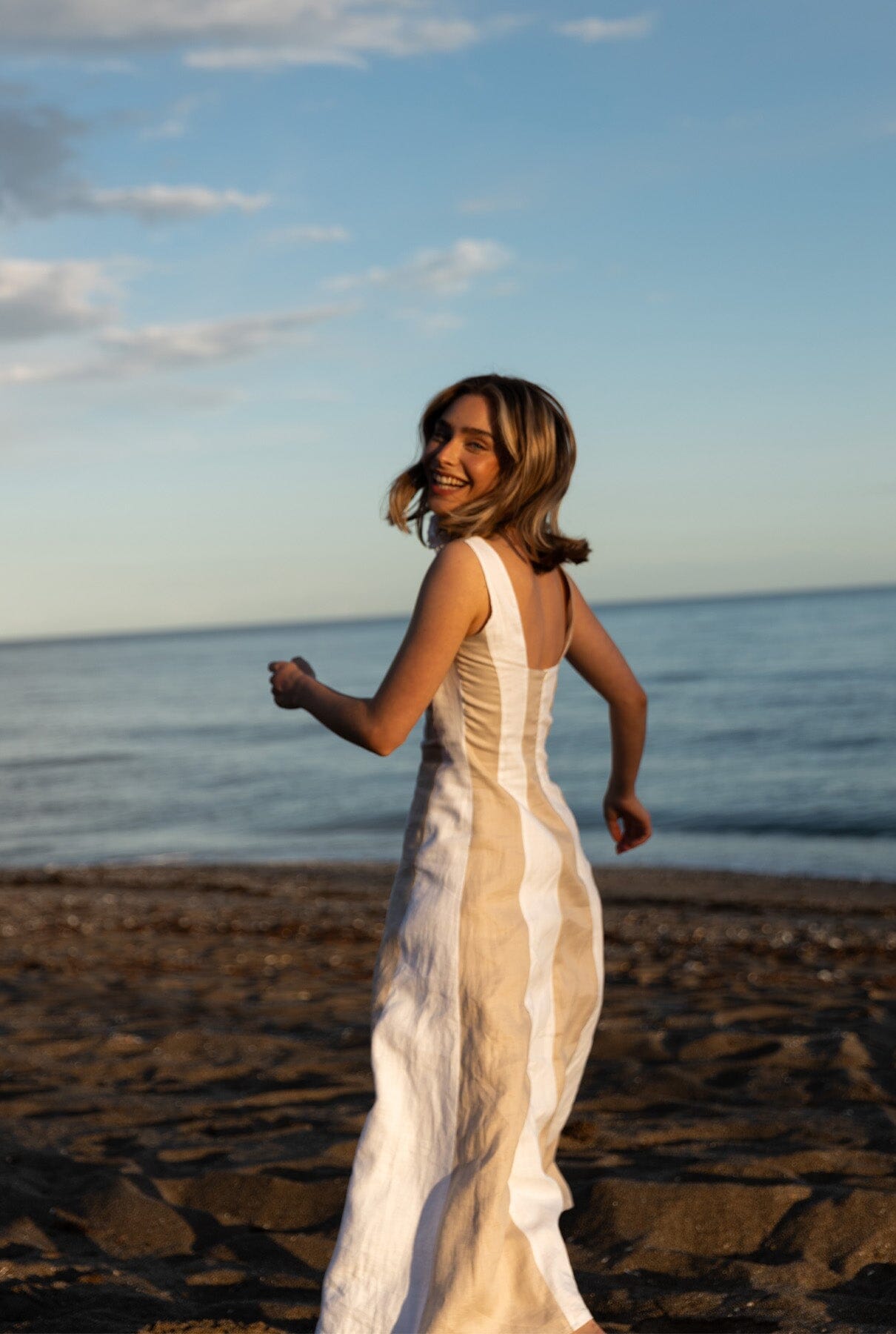 TWO TONE LINEN SUNDRESS Dresses The Villã Concept