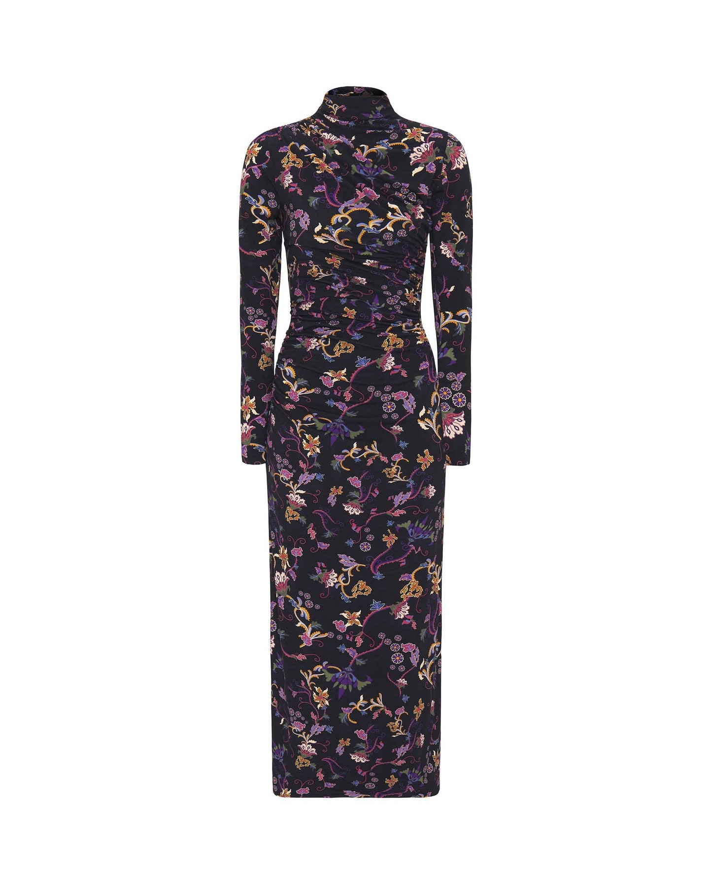 Vestido azul drapeado de punto estampado MUJER / VESTIDOS Mirto