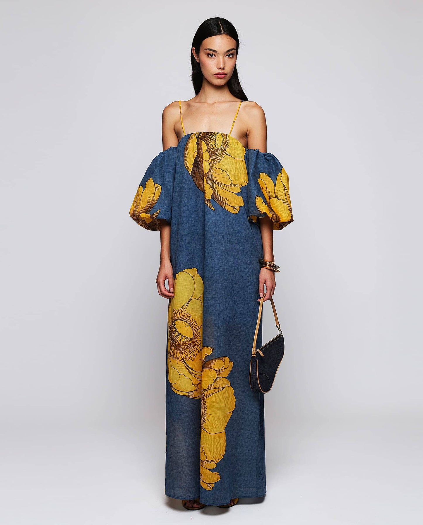 Vestido largo estampado floral de algodón Dresses Mirto