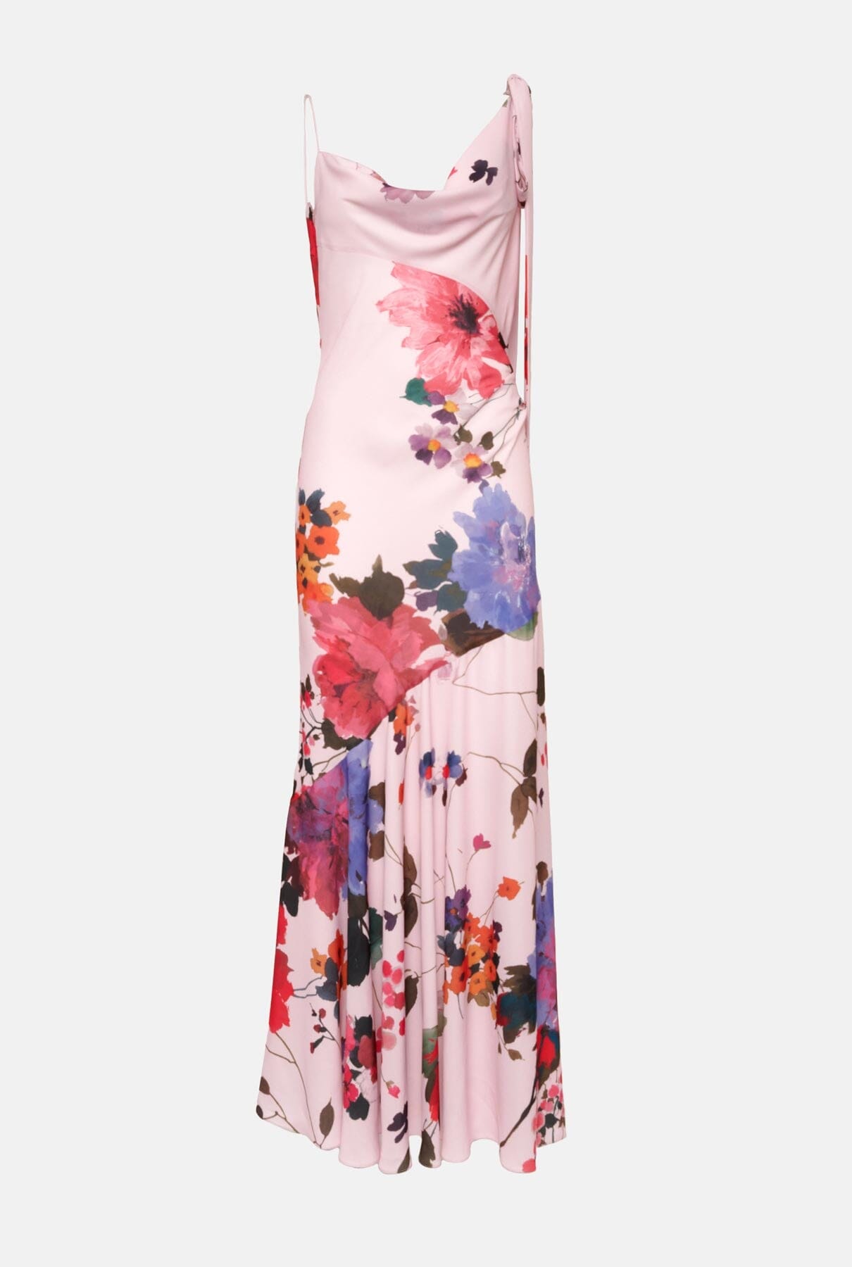 Vestido lencero asimétrico flores acuareladas Dresses Juan Vidal