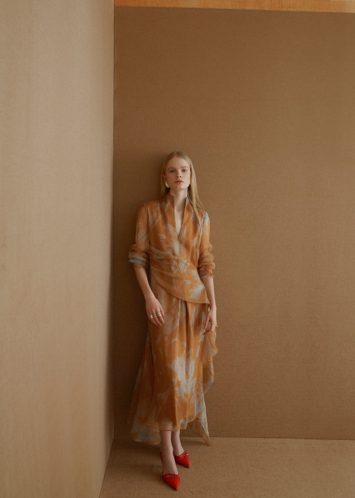 Vestido midi cruzado estampado Vestidos Miguel Marinero