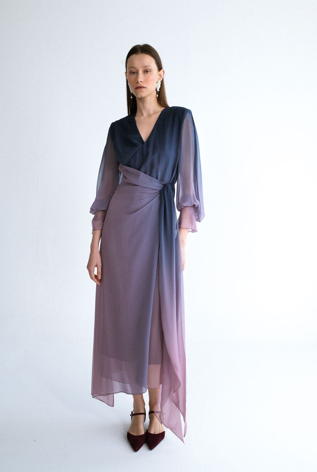 Vestido midi cruzado rose navy – ES Fascinante1