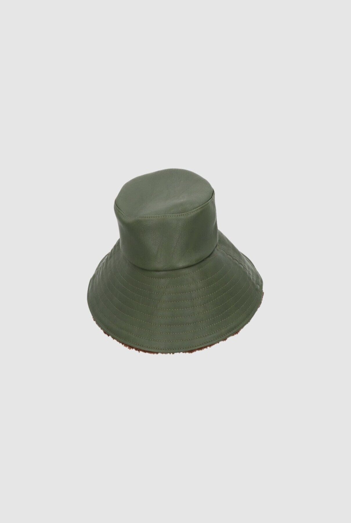 Yoyo Leather Hat Olive Hat Zahati