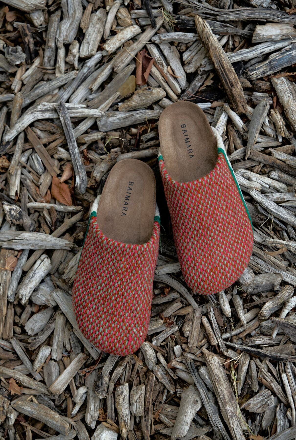 Zueco BAIMARA Bio Rayas verde lateral Flat shoes Baimara