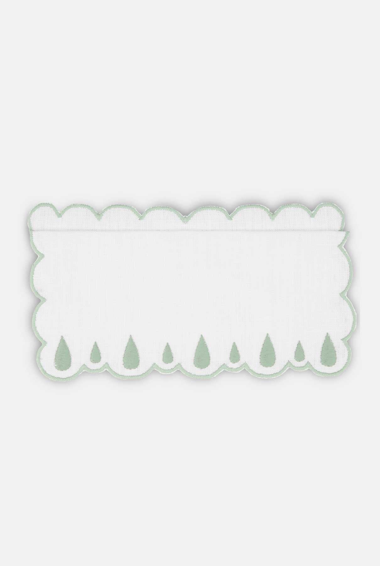 4 Drops green cocktail napkins set Tablewear Los Encajeros