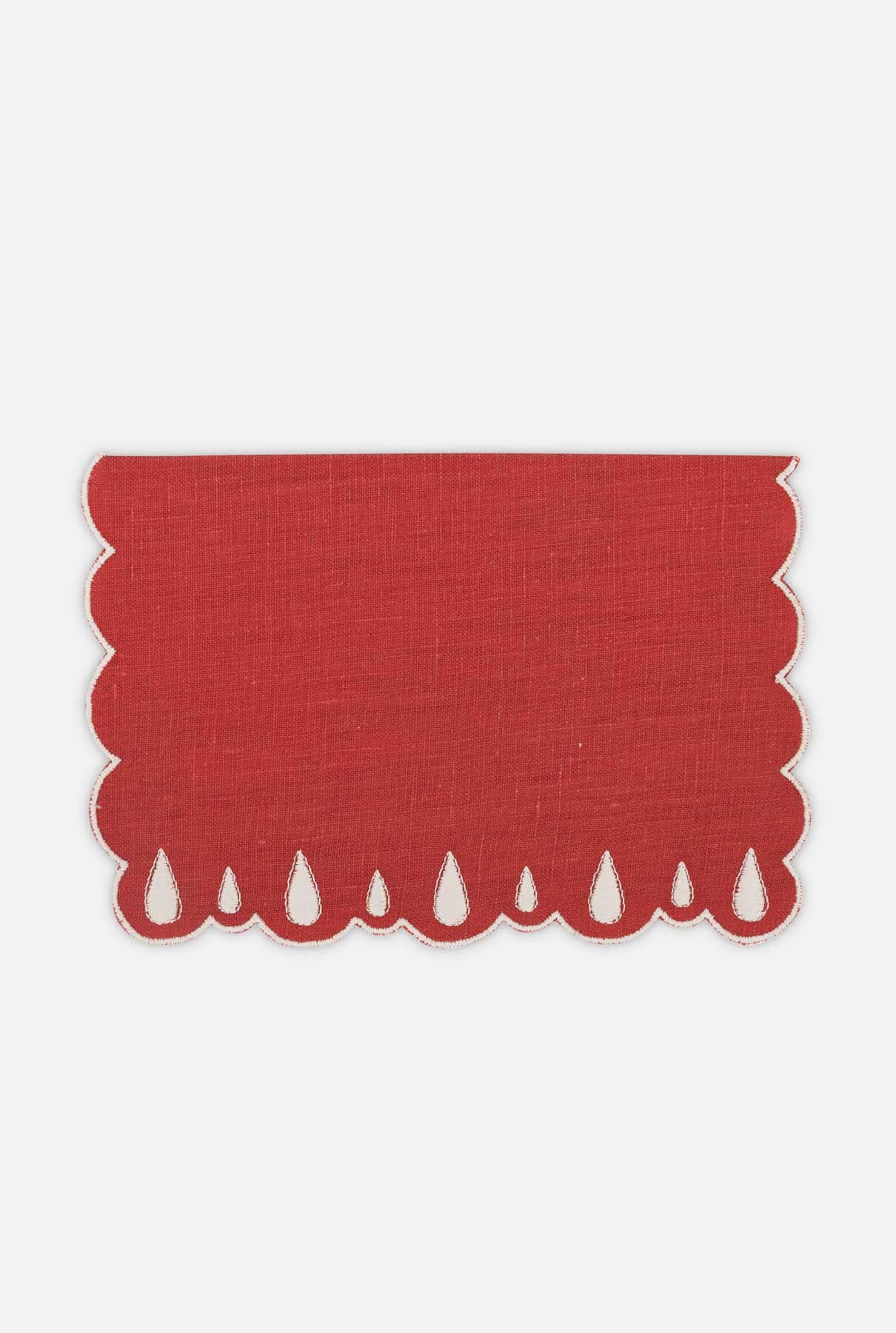 4 Drops red and eco/ blue cocktail napkins set Tablewear Los Encajeros