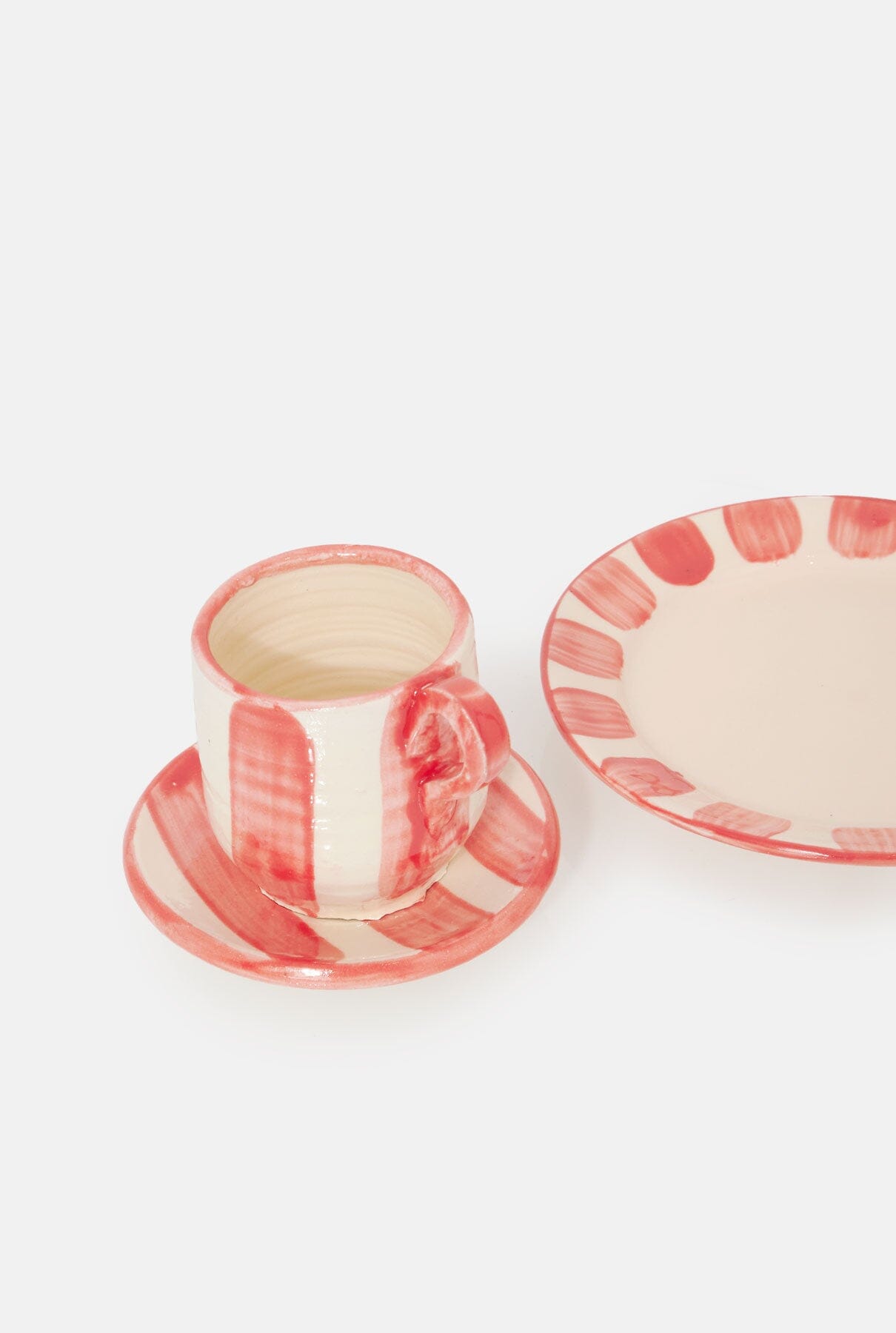 4 platos de pan colección rayas rojas Tableware Cantabrico Living