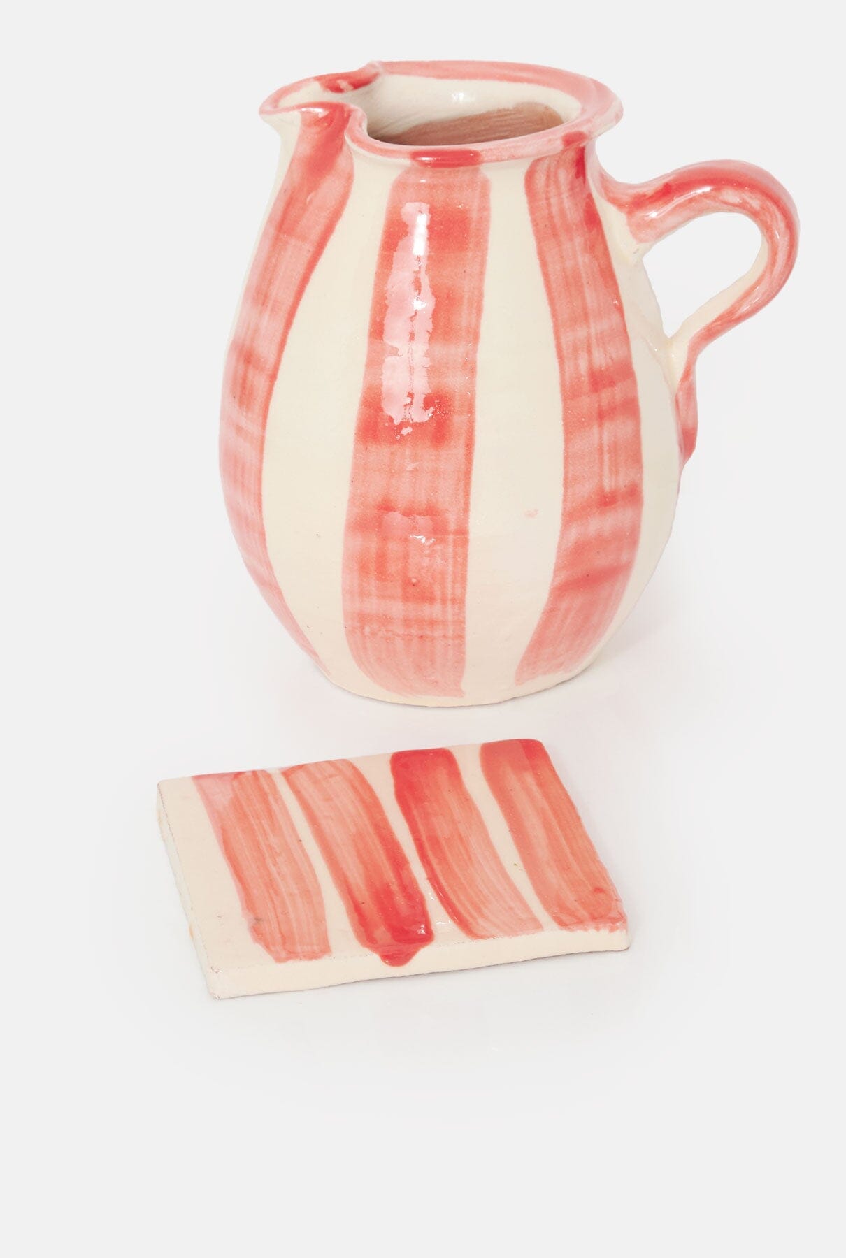 4 posavasos colección rayas roja Tableware Cantabrico Living