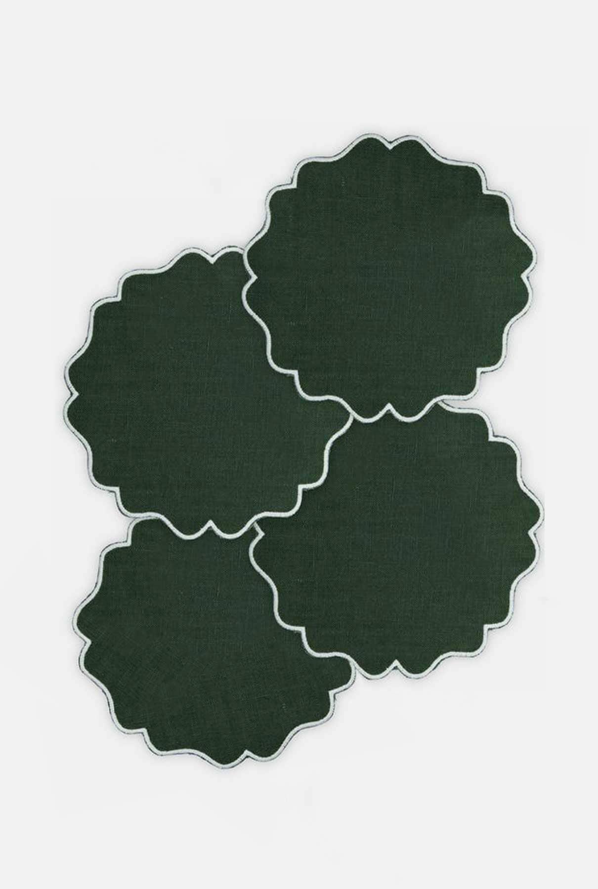 4 Riffle Green Alhambra coasters set Tablewear Los Encajeros