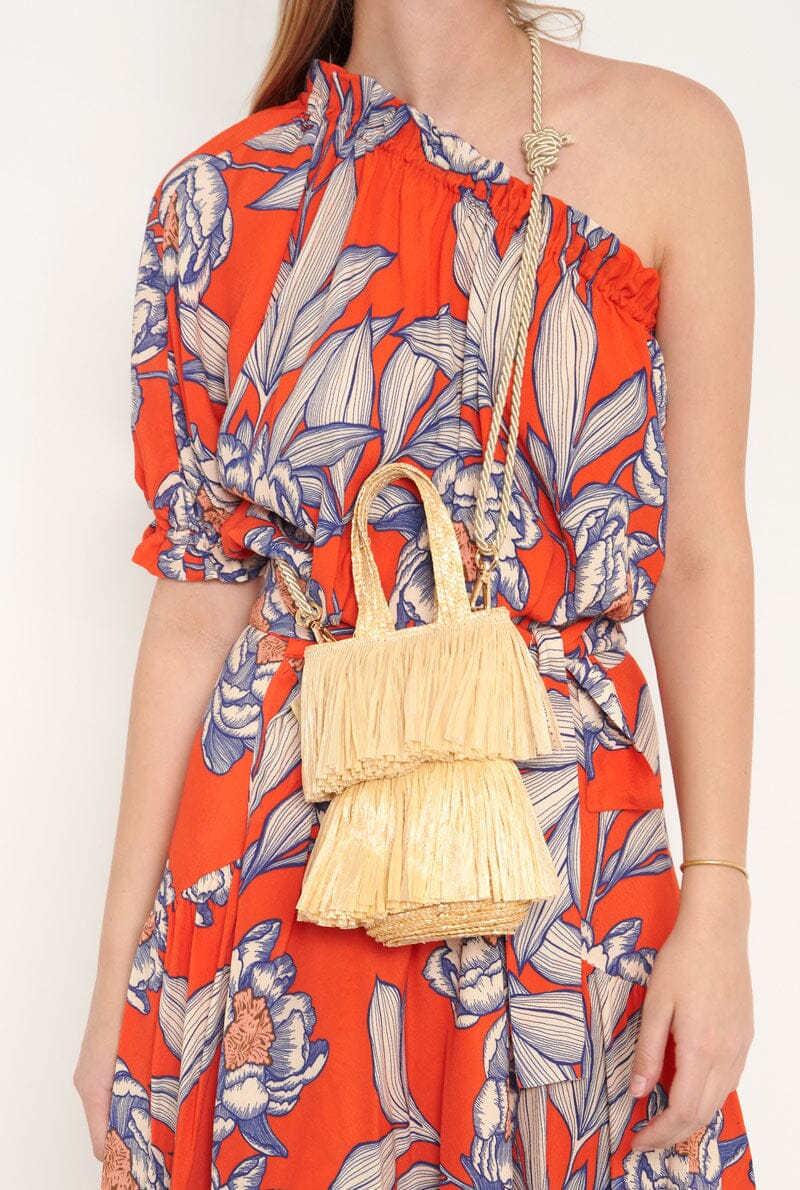 Baguetin bag raffia fringe Mini bags Zahati