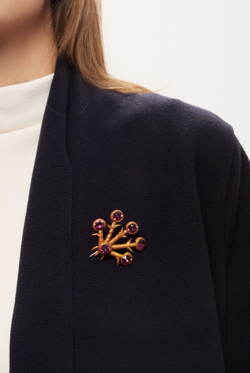 Broche Catalina Neptunia Oro Piedra Amatista Brooch Joaquin Blanco