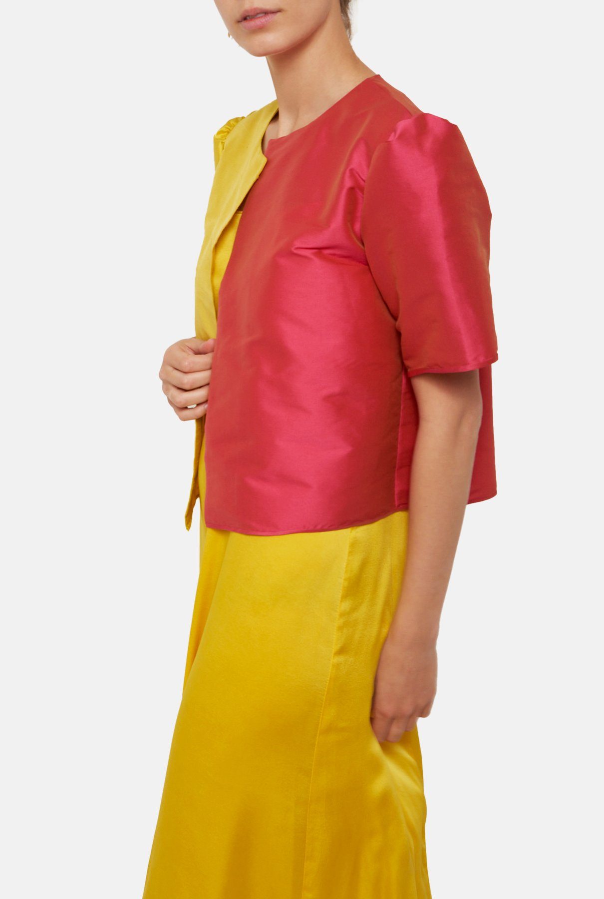 Chaqueta de verano bicolor amarillo-rosa jacket Luciana