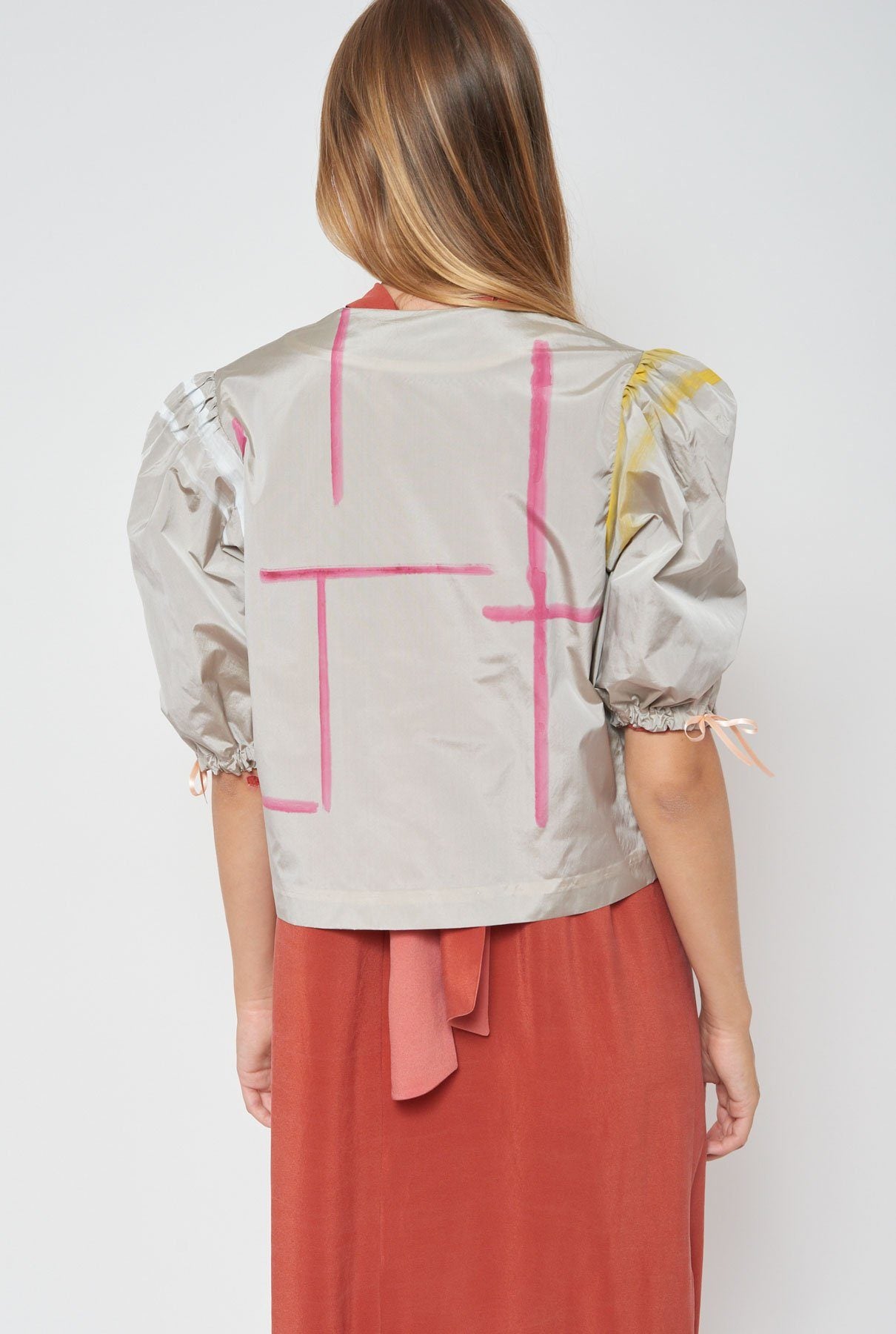 Chaqueta Trazos Pintados Gris jacket Luciana