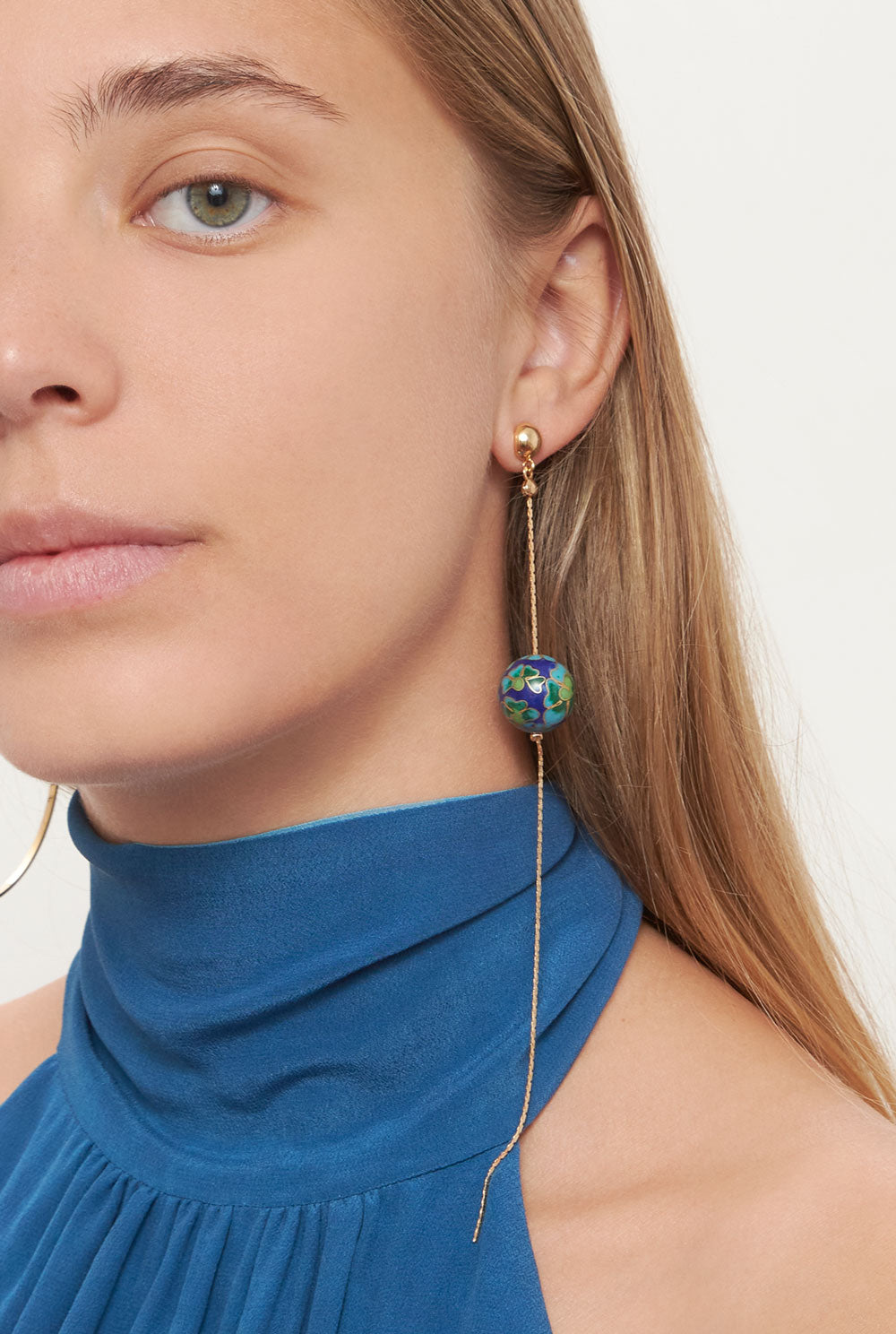 Emilia mosaico asymmetrical blue Earrings La Morenita
