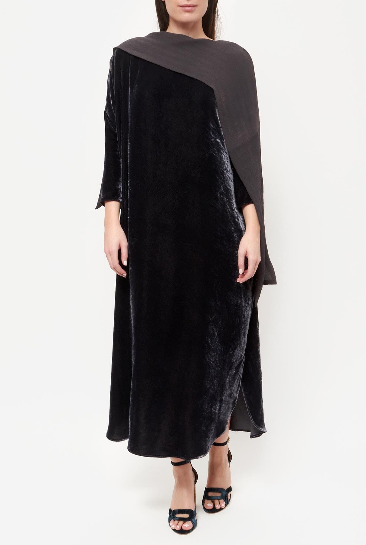 Giselle Long Velvet Dress Natural Dye - Pre Order