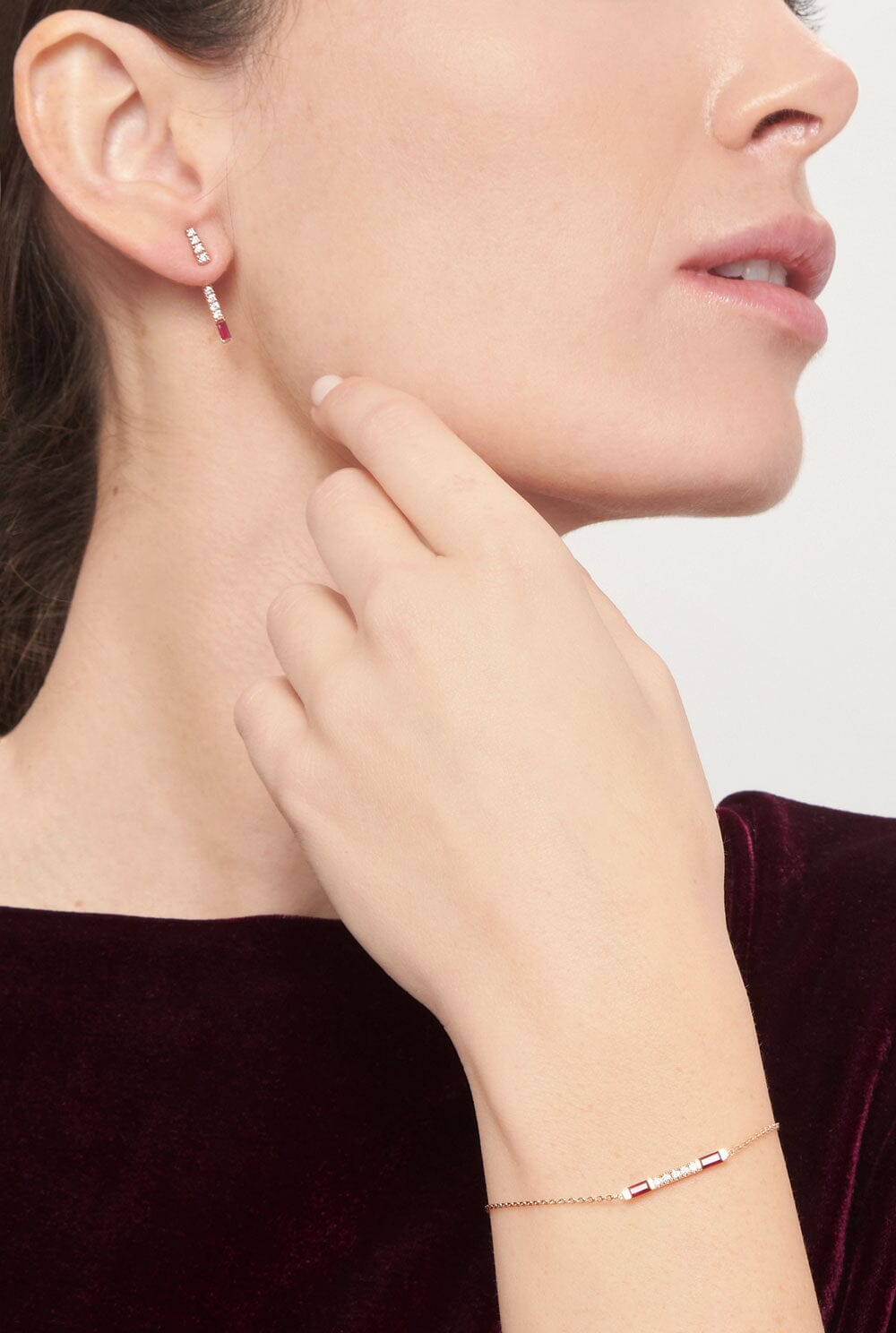 I am Red Needle earring Earrings Gold & Roses