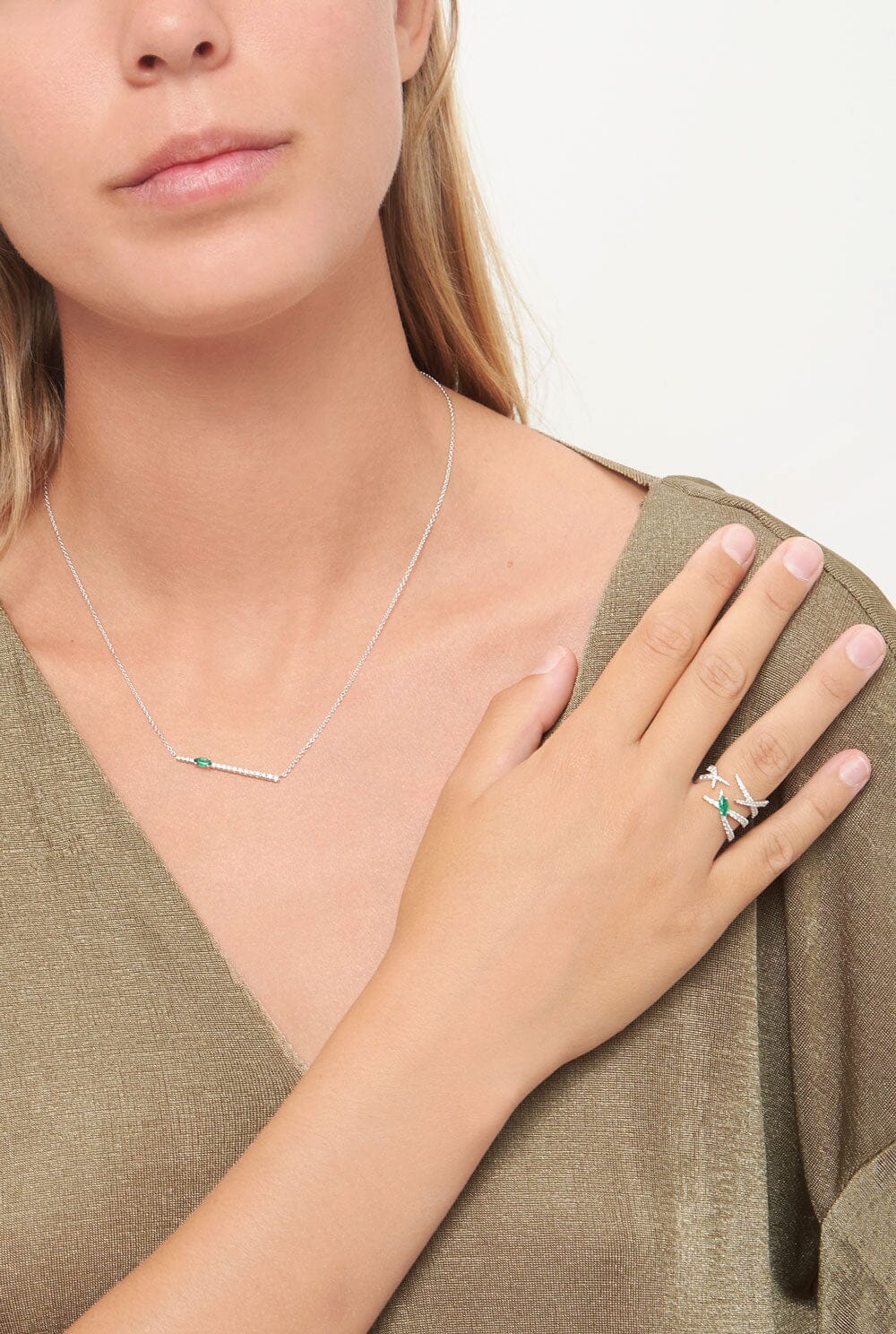 Jardin de Aire Spike Necklace Necklaces Gold & Roses