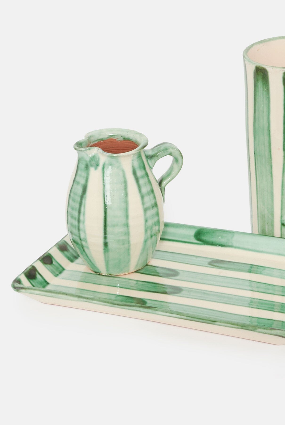 Jarra colección rayas verde Tableware Cantabrico Living