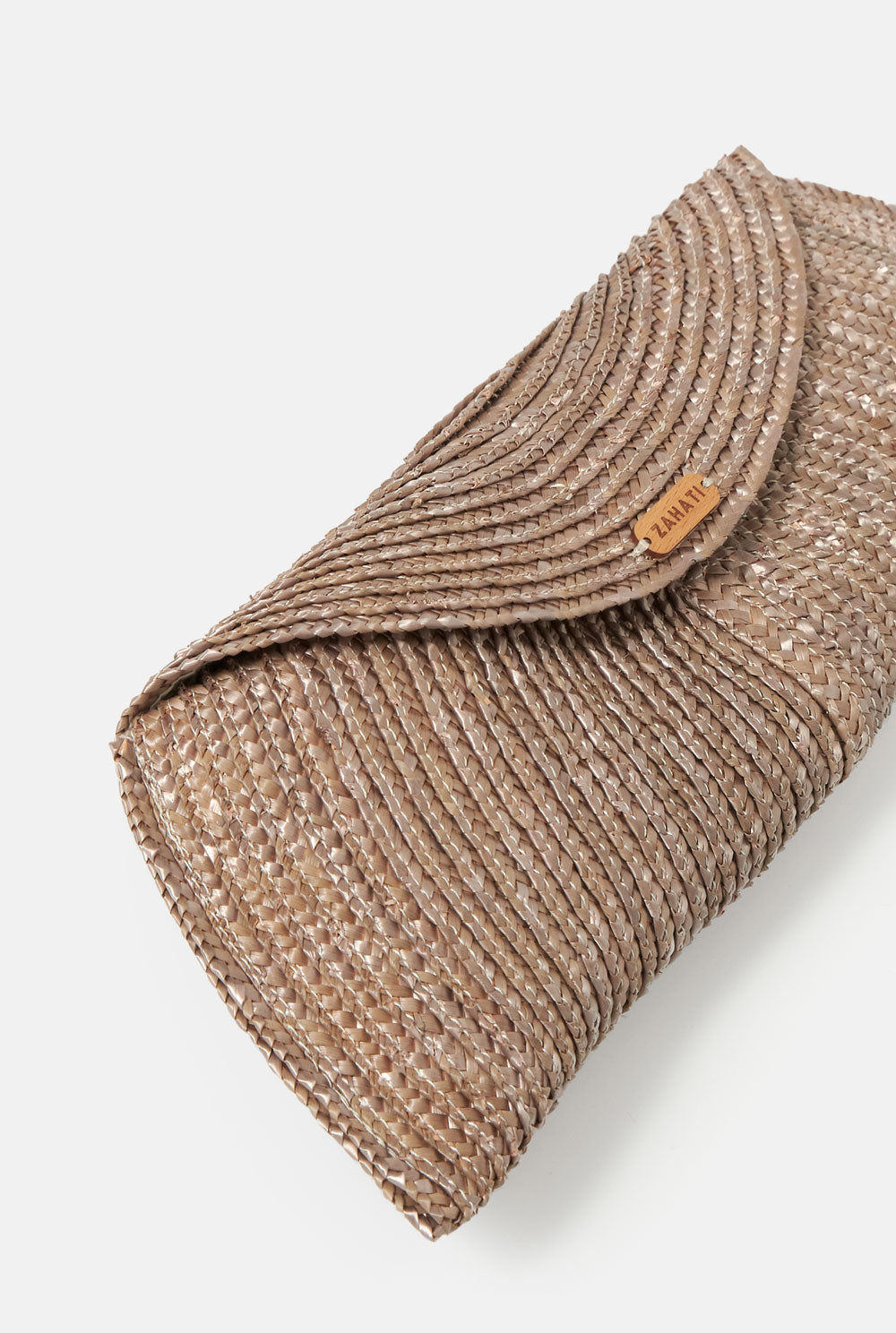 Leaf straw bag bronze taupe bag Zahati