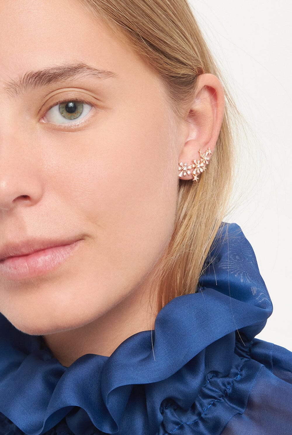 Luzia 3 Stars Earring Earrings Gold & Roses