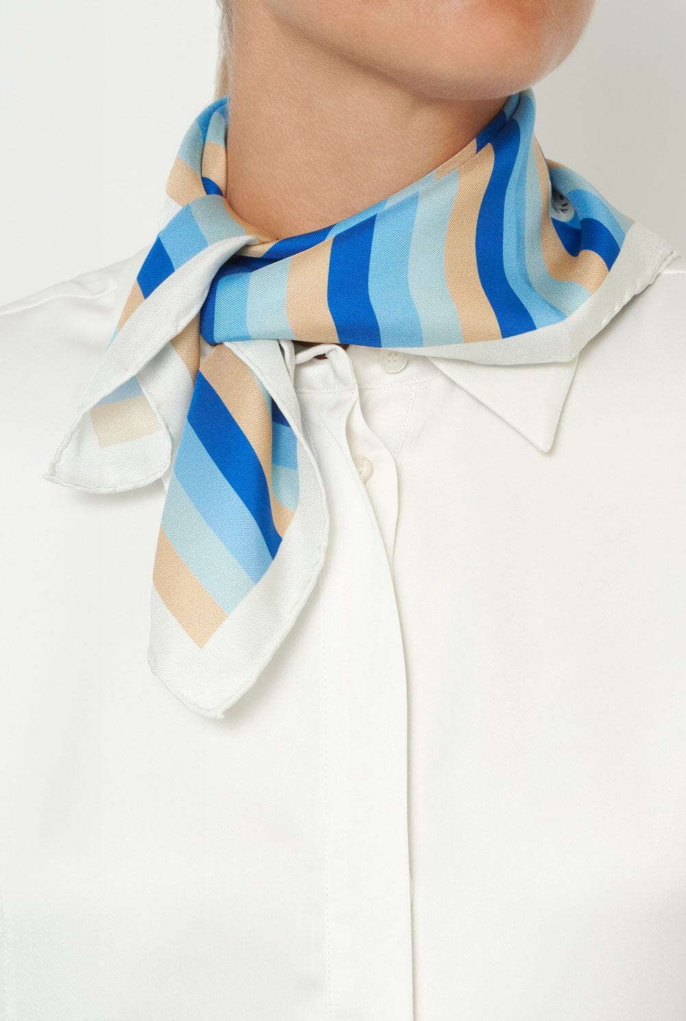 Med Stripe Bandana - azul Foulards & Scarves Van Hise