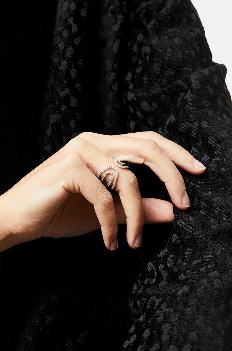 Ring 360 full diamonds ring Gold & Roses