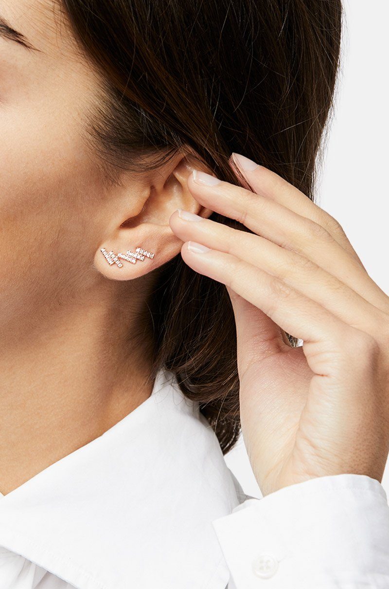 Single Earrings Crawler Skyline Rose Earrings Gold & Roses