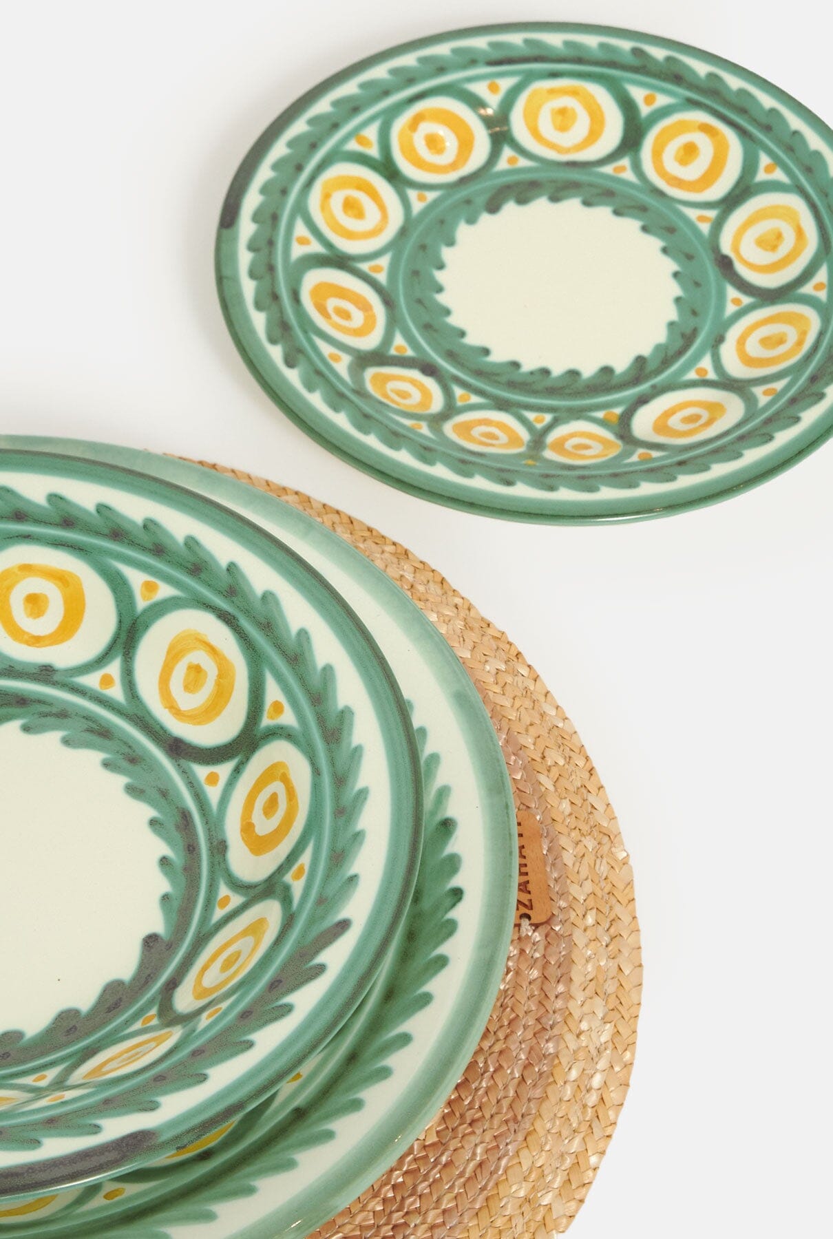 Soles dining Set in green bronce and orange (one serving) Tableware Casa Tica