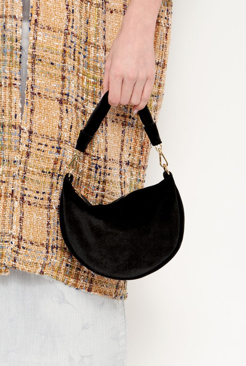 The Baby Gondola bag velvet Black Hand bags The Bag Lab